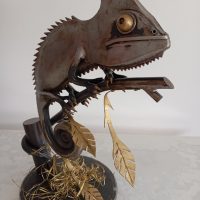 Sculpture caméléon