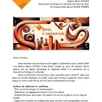 Appel a candidature Var pour rejoindre collectif galerie d'art associative