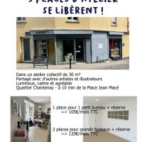 3 places dans atelier partagé à Nantes