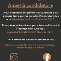 Appel à candidature - Propos d'artistes MORAINVILLIERS