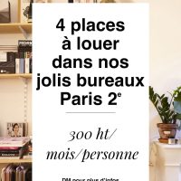 4 postes disponibles - coworking créatif - Paris Sentier