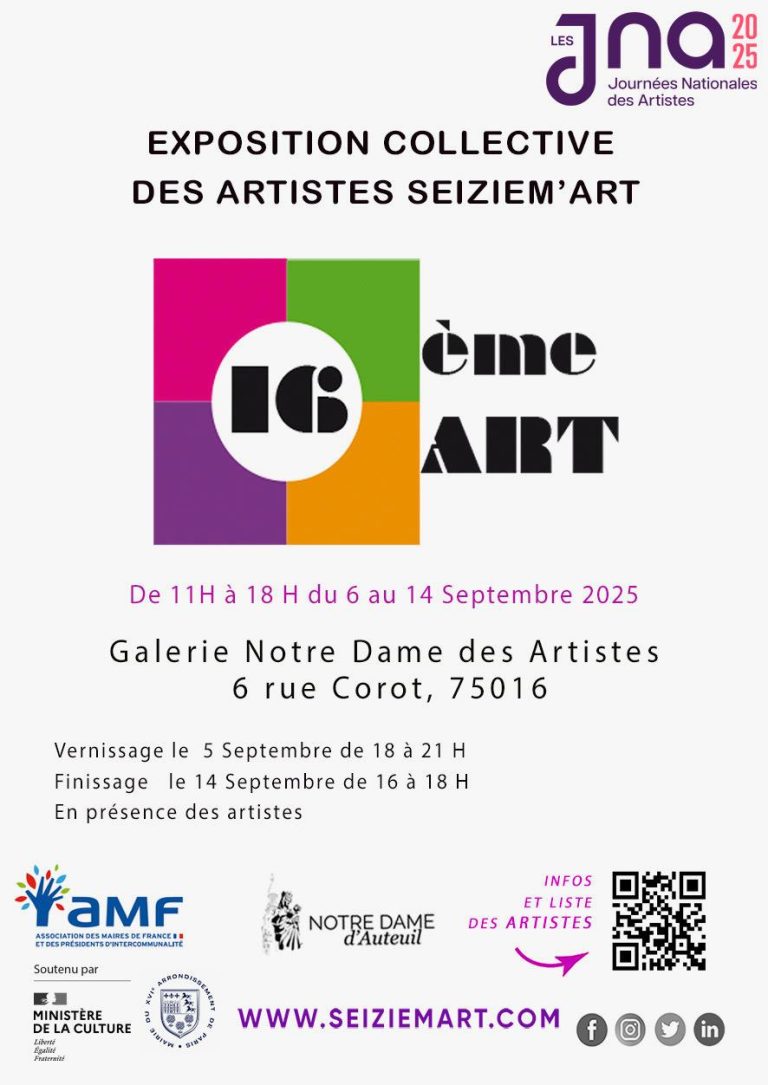 GALERIE NOTRE DAME DE COROT  – EXPOSITION COLLECTIVE 37 ARTISTES DU XVème