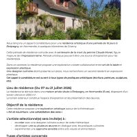 APPEL À CANDIDATURE – RÉSIDENCE D’ARTISTE (NORMANDIE)