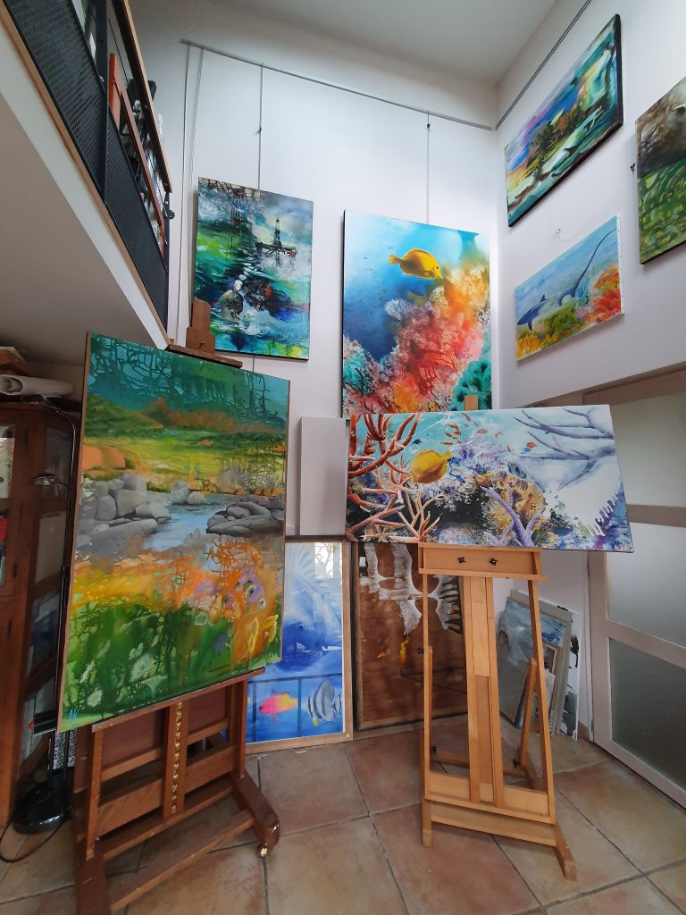 Atelier-galerie de Nicole King – Art et sciences – Océans l&rsquo;art à la rescousse