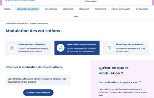 La Maison des Artistes Modulation des revenus artistes-auteurs